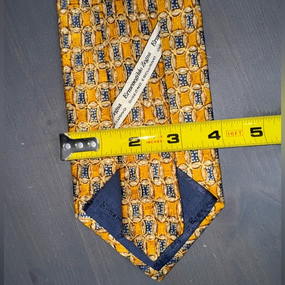 Ermenegildo Zegna 100% silk geometric tie Made in Italy - Picture 5 of 5